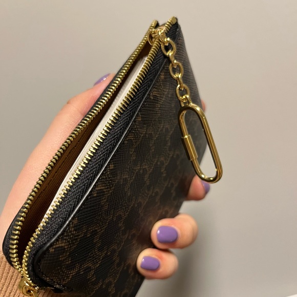 CELINE Coin & Card Pouch purse in Triomphe Canvas w Hook Brand new w tags/box - Picture 7 of 11